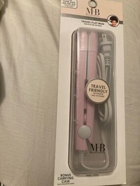 MB Travel Flat Iron - Pink Travel-Friendly Straightener